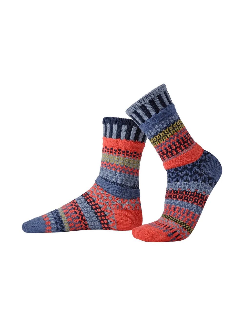 Solmate Masala Mismatched Crew Socks – Unisex Large – WMN 10-12 MEN 9-11